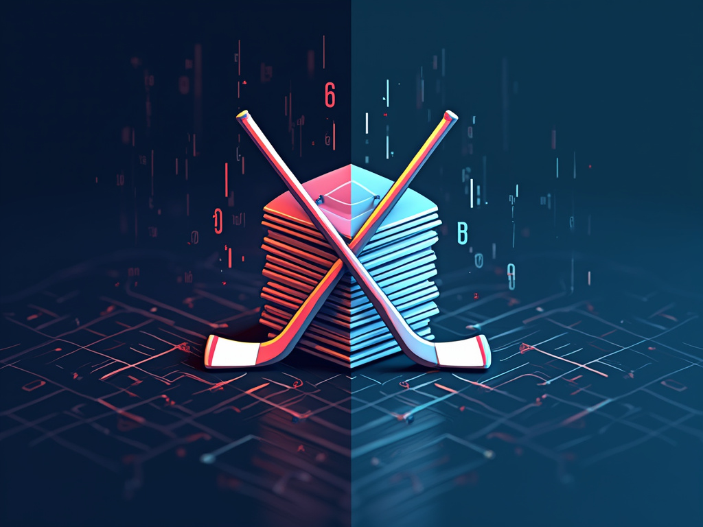 Hockeystack symbol intertwined with papers and Adinton's unique icon