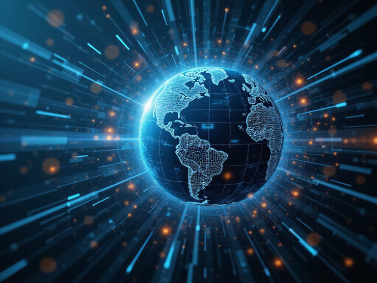 Agentic security platform interface with diverse professionals and globe representation