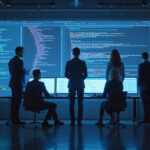AI security architecture reviewing pull requests in digital work environment