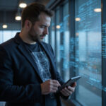 Security leader examining best CNAPP tool options on tablet