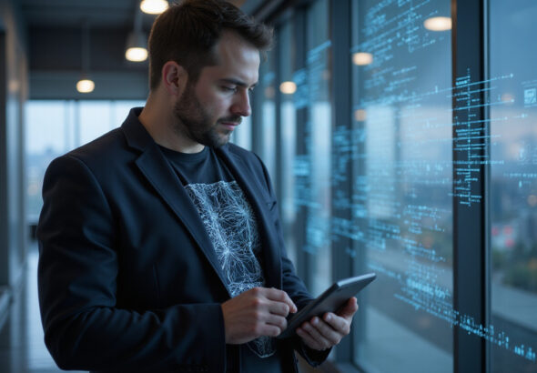 Security leader examining best CNAPP tool options on tablet
