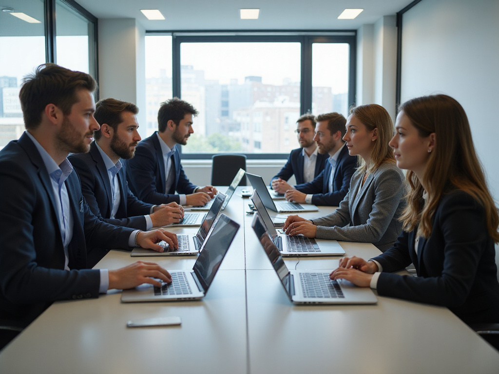 Professionals discussing InfiniGrow alternatives in modern office