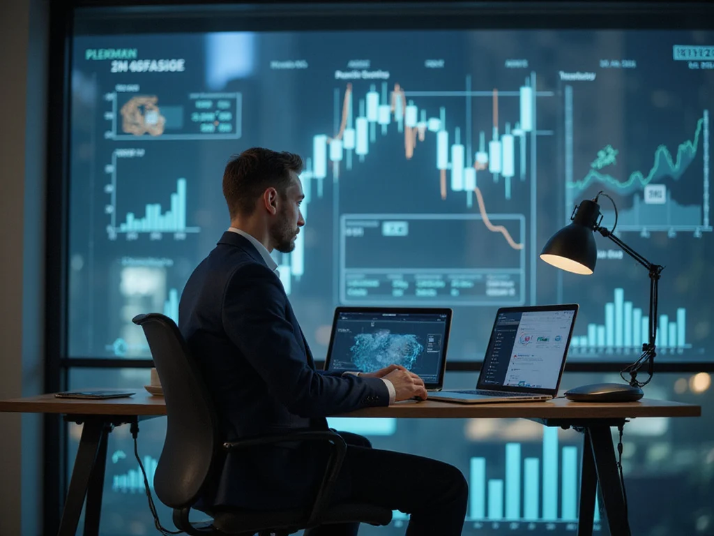 Professional analyzing cash flow forecasting charts on laptop