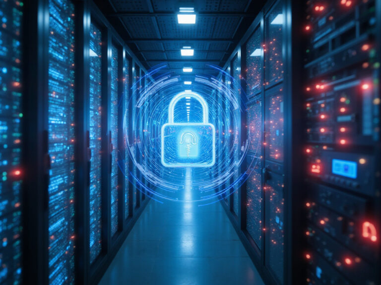 Secure server room showcasing Cato Networks SASE technology