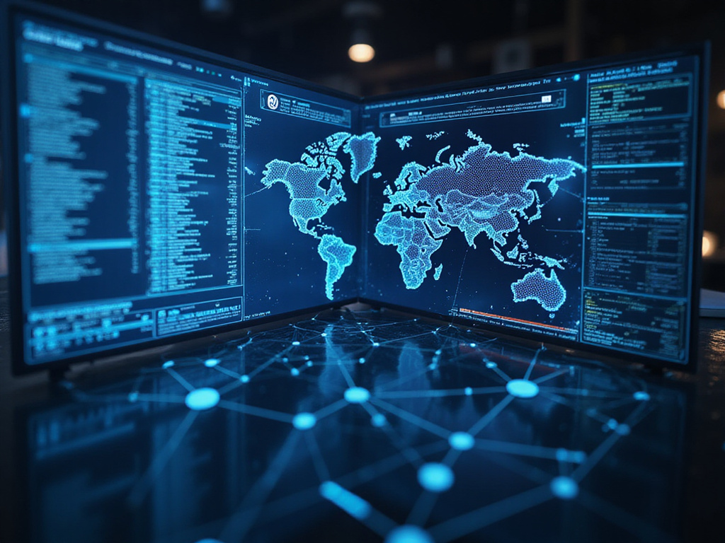 Futuristic Cato Networks SASE, showcasing cybersecurity and advanced networking.