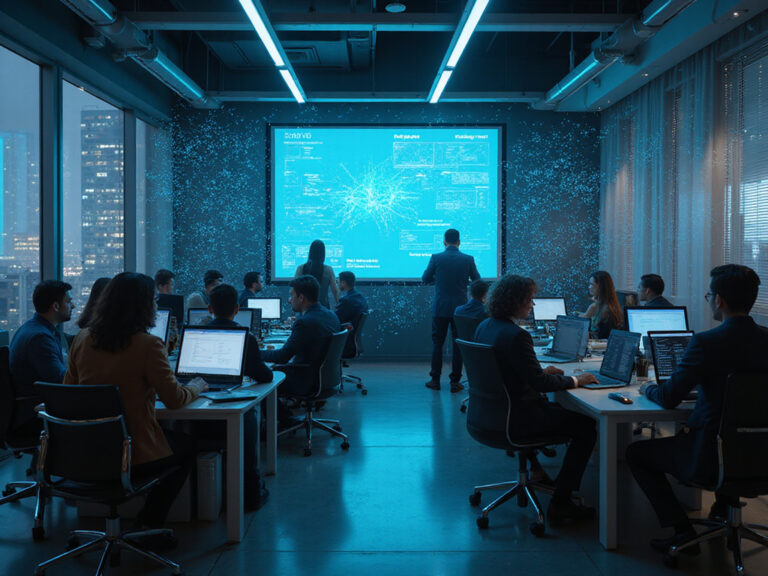 Diverse tech team analyzing Cato Networks SSE in corporate office