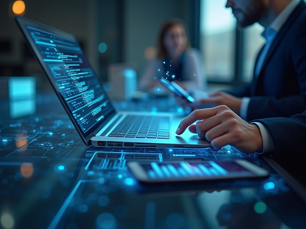 Western individuals using technology with Cato SD-WAN connectivity