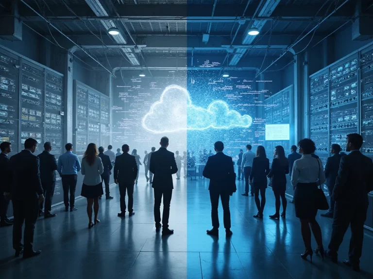 Cogeco and OpenText illustration showcasing advanced tech sectors