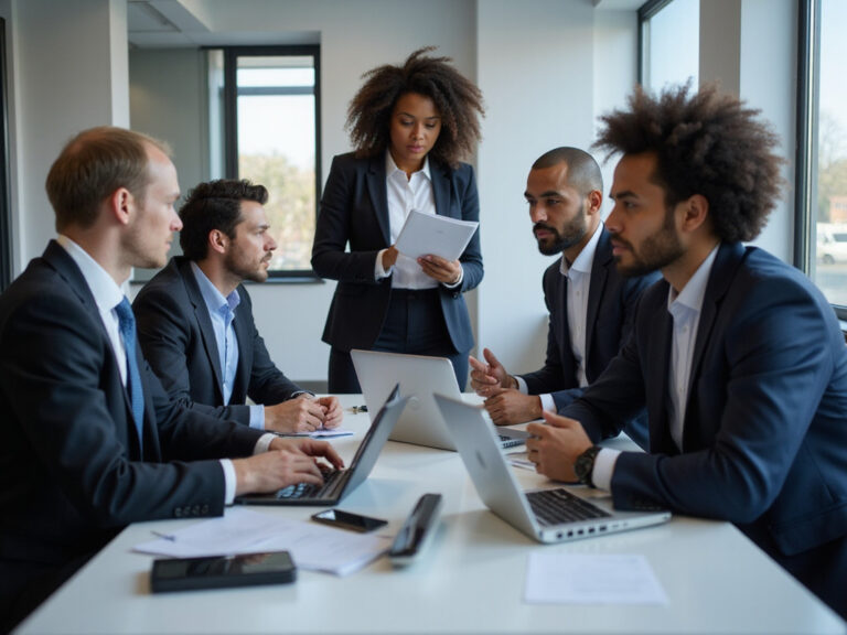 Business professionals discussing Dreamdata pricing in a corporate setting