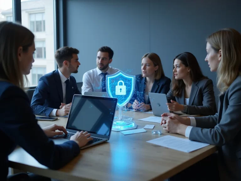 Corporate team discussing Endpoint Detection and Response technology