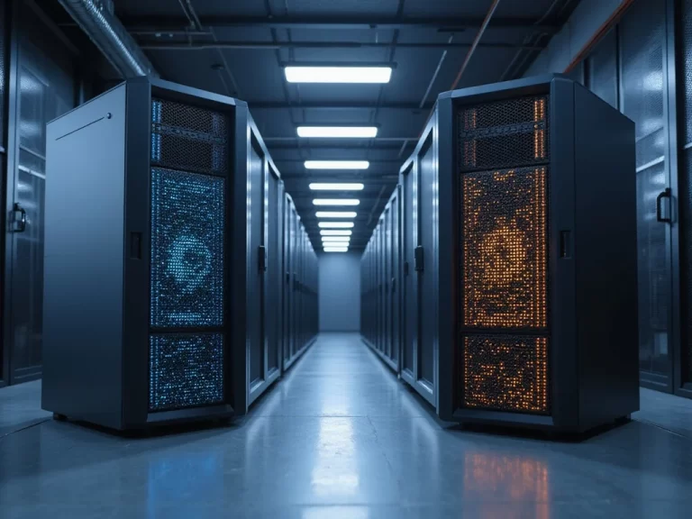 Exact and Unit4 supercomputers comparison in server room