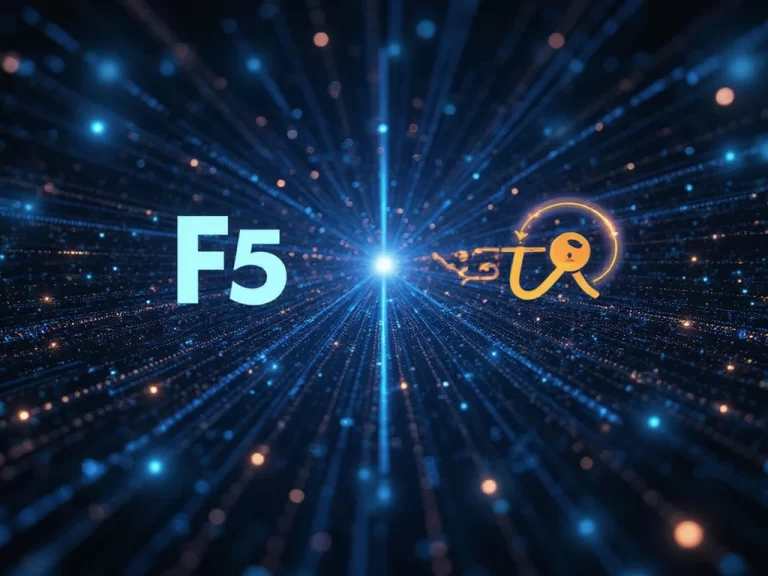 F5 and NSFOCUS logos integrated into high-tech API security network
