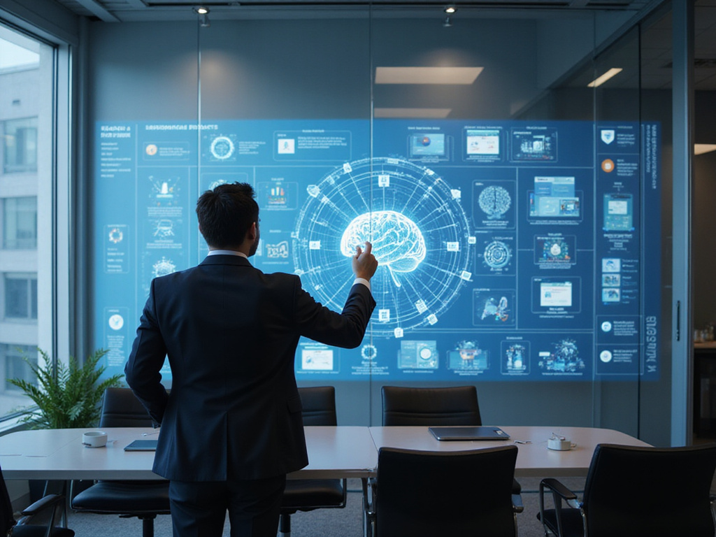 Professional reviewing Factors.Ai Competitors on conference room display
