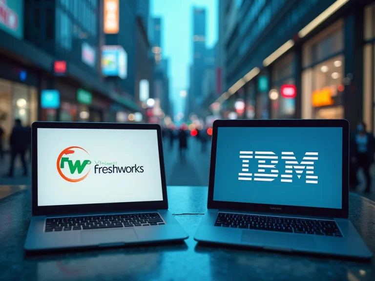 Visual comparison of Freshworks and IBM in techno-environment
