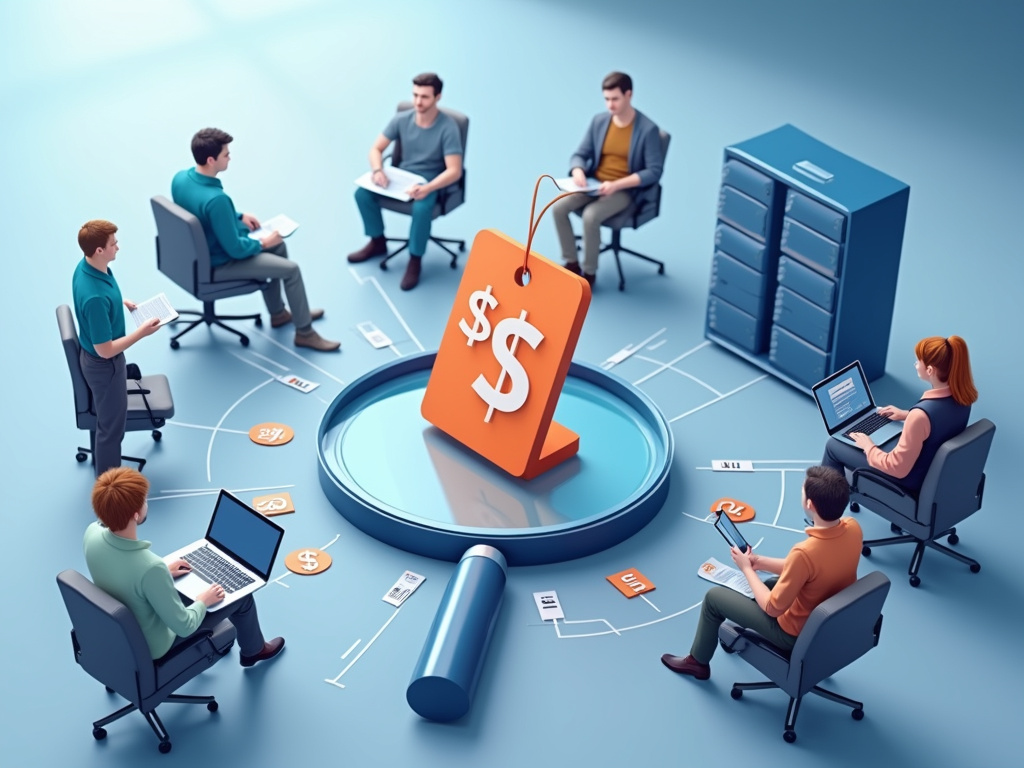 Analyzing Full Circle Insights pricing with magnifying glass and tech tools