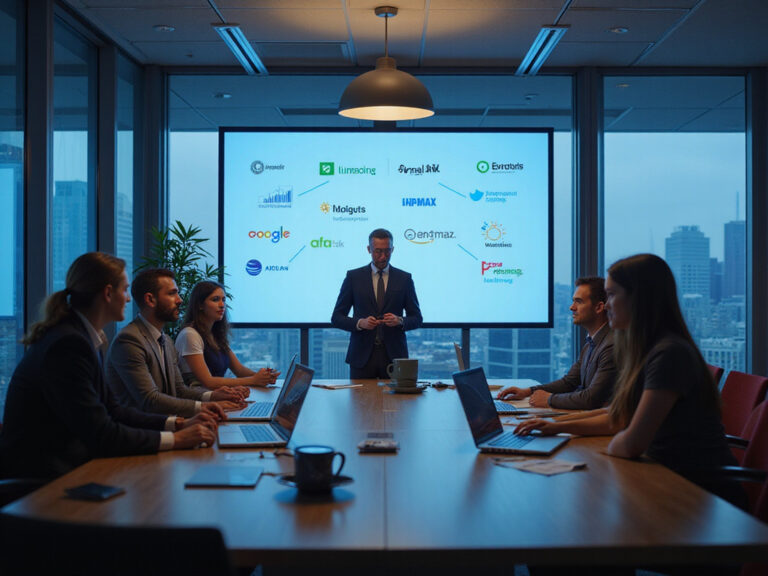 B2B professionals comparing Hockeystack Alternatives in conference