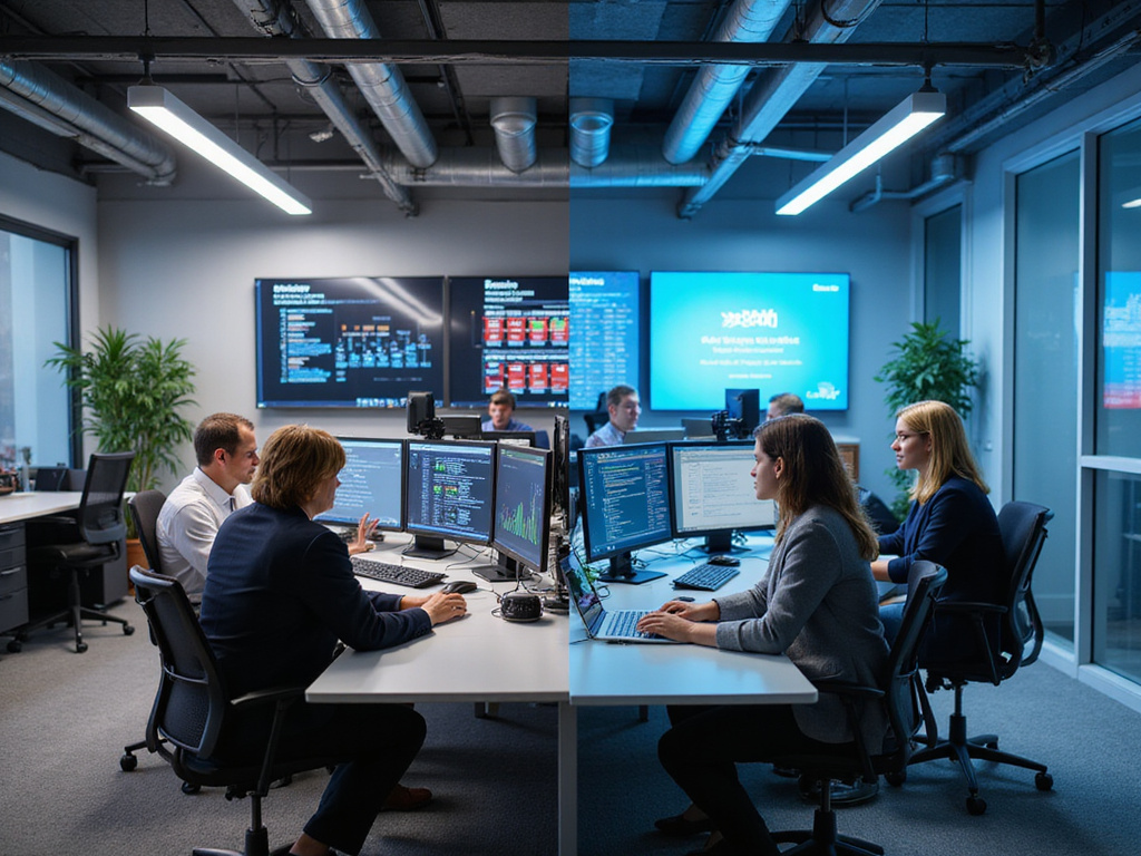 Comparative image of Hockeystack and Revsure office environments