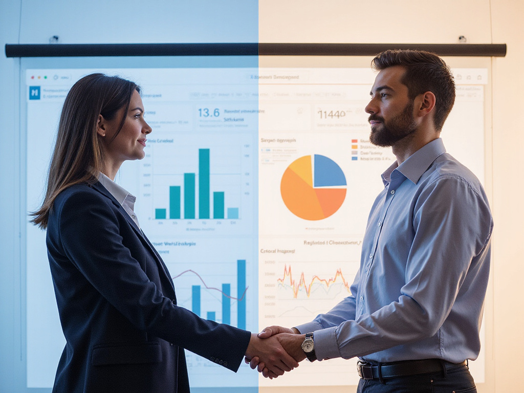 Split-screen comparison of Hockeystack and Supermetrics tech tools