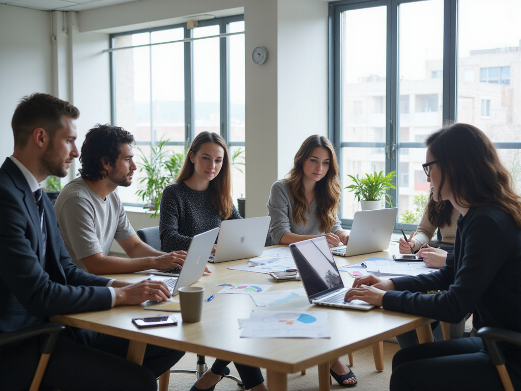 Diverse team discussing Infinigrow Pricing in modern office environment