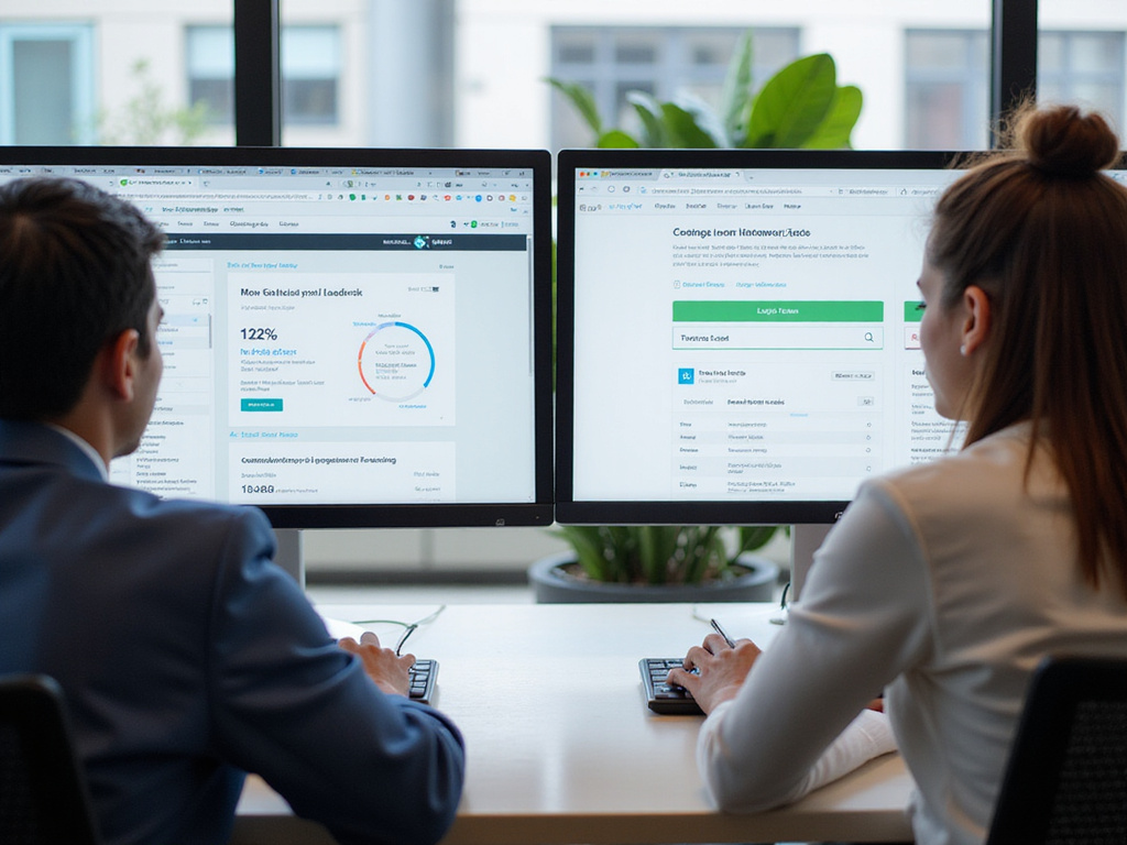 In-depth comparison of Infinigrow and LeadsRx interfaces on monitors