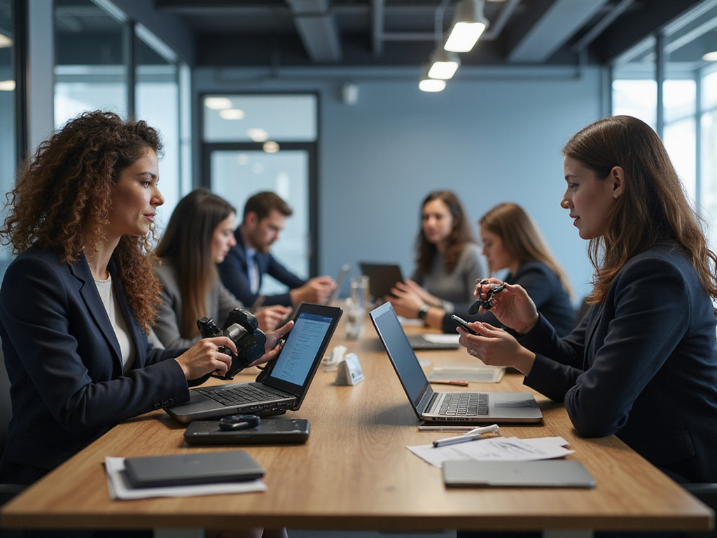 Comparative image of Infinigrow and Revsure tech tools in office setting
