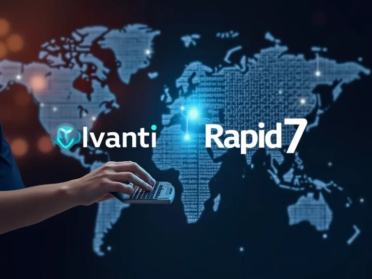 Ivanti automation technology and Rapid7 cybersecurity visual representation