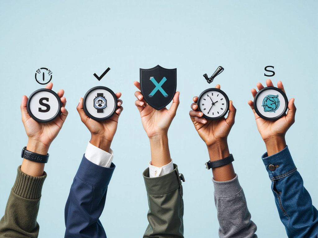 Diverse hands holding symbols for OX Security comparison with software tools