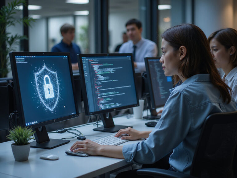 Modern IT workspace comparing OX Security and Cycode features