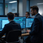 Cybersecurity team conducting continuous product security risk management.