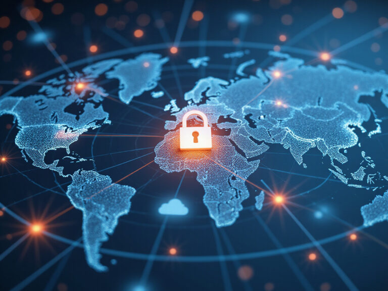 SASE framework concept with security, technology, and metrics icons