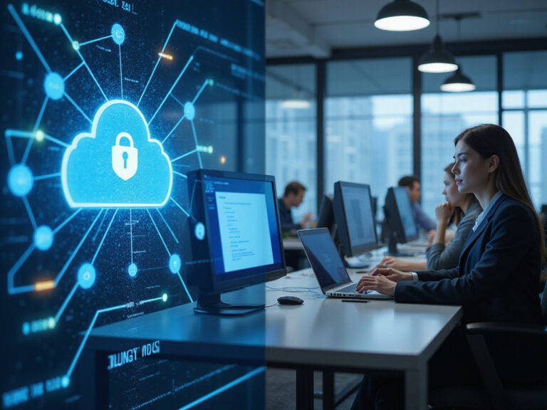 SASE platform illustrating secure cloud networking in business setting