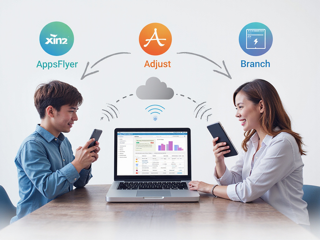 Comparative study image of tech tools: AppsFlyer, Adjust, and Branch