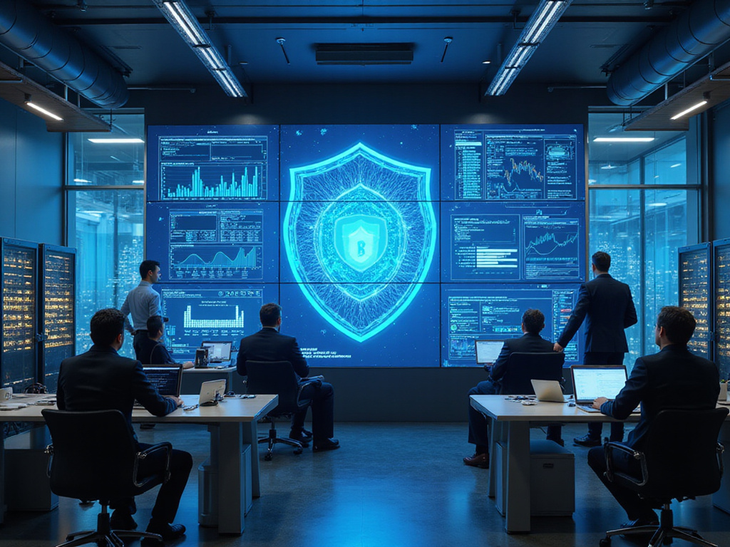Wiz AI-SPM cybersecurity operations in a futuristic workspace
