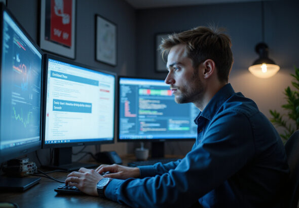 Tech professional analyzing Wiz Detection, Investigation & Response data