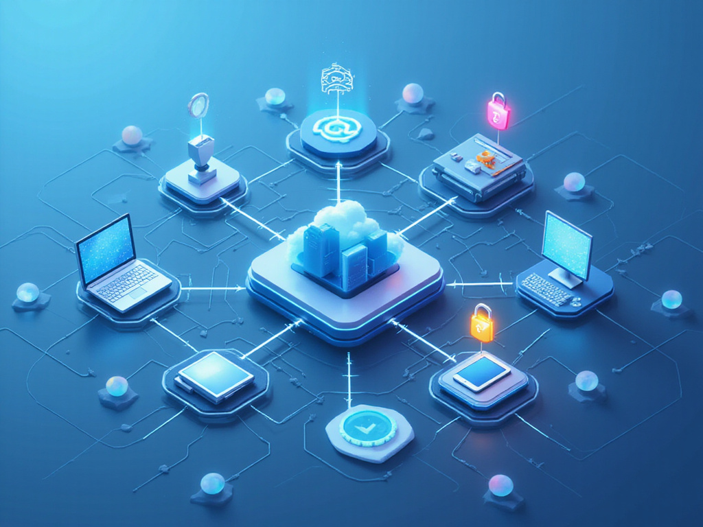 Futuristic diagram showcasing zero trust network access ztna security features