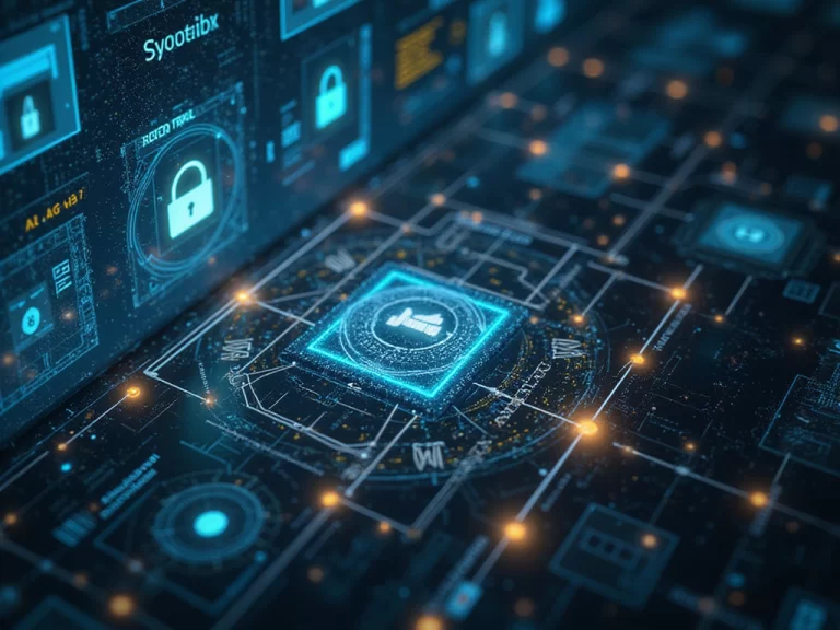 Modern high-tech security featuring zero trust security model elements