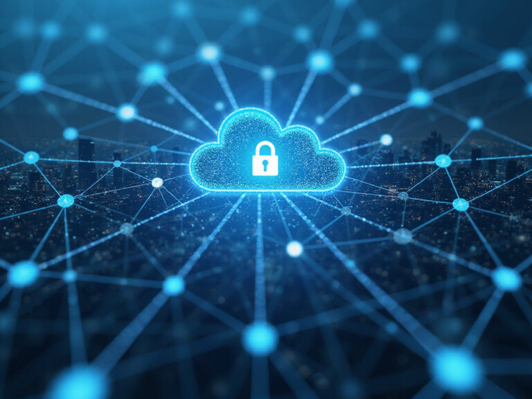 Abstract representation of ZTNA architecture and secure cloud systems