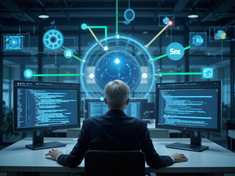 Professional accessing secure network illustrating ZTNA concept